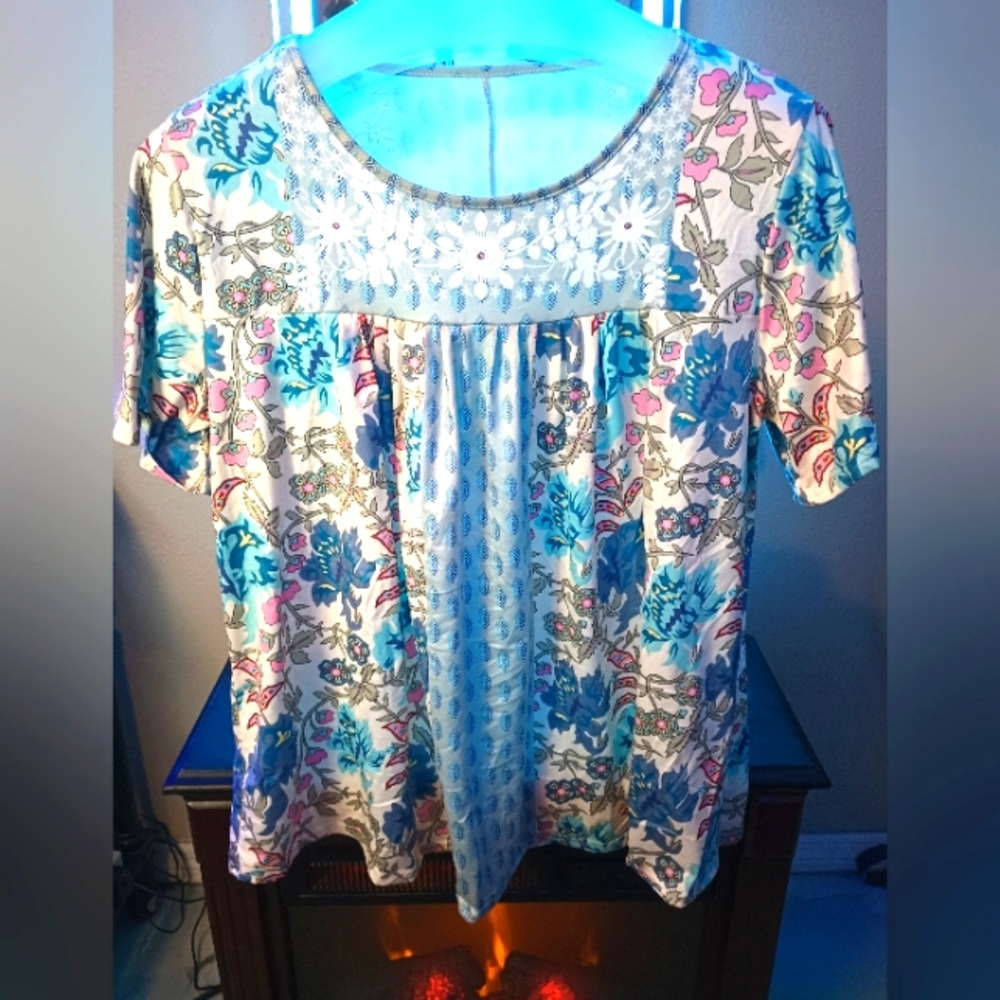 Silk top stretchy 2X